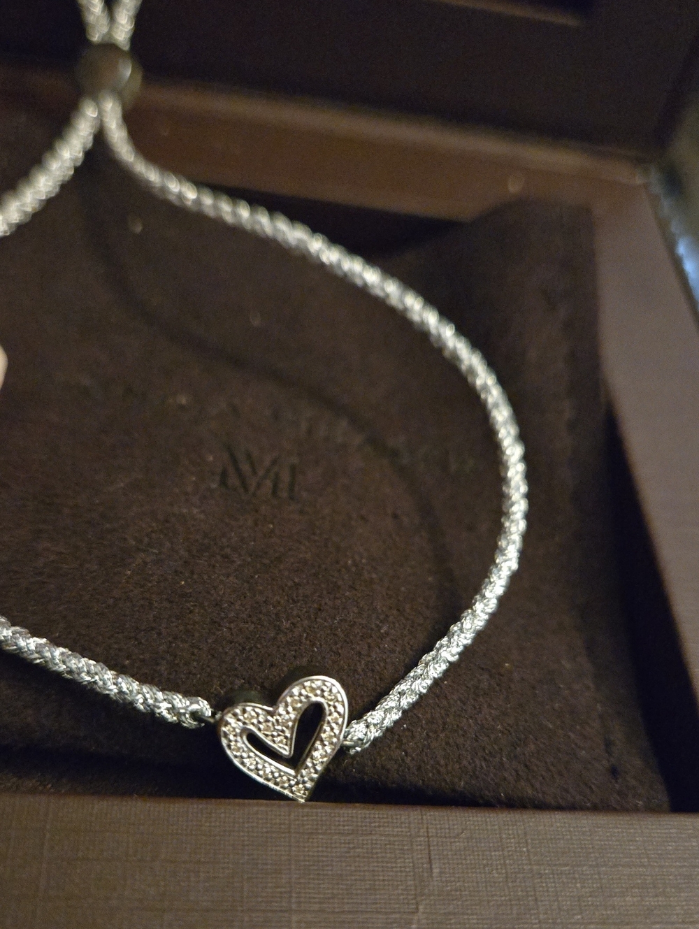 Monica Vinader Alphabet Heart Diamond Friendship Bracelet.